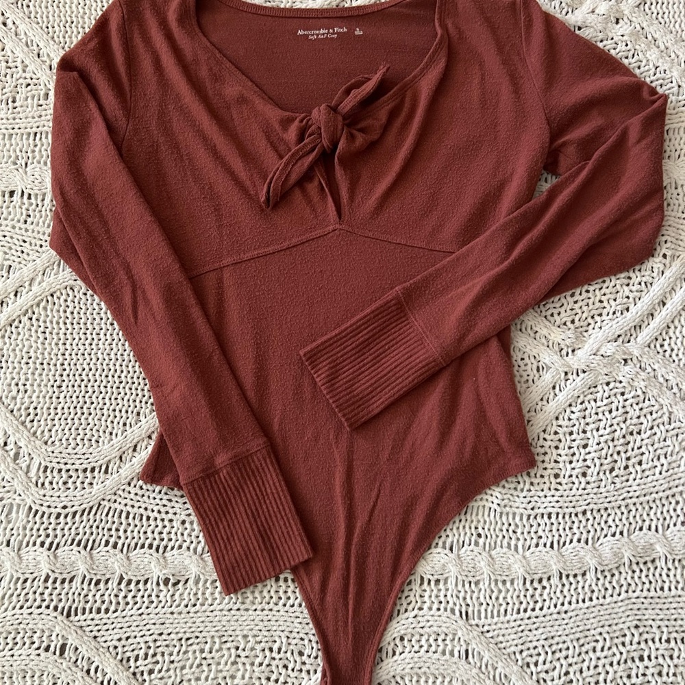 Abercrombie & Fitch Rust Long Sleeve Bodysuit